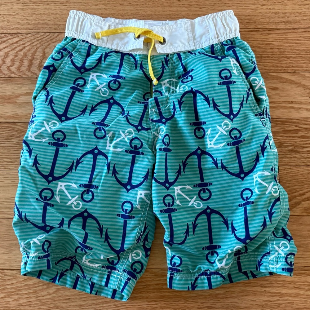 Johnnie O, Johnnie b, boys anchor pattern swim trunks 11-12